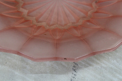 Vintage Pink Glass Dish - Kernow Furniture