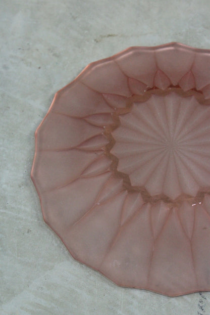 Vintage Pink Glass Dish - Kernow Furniture