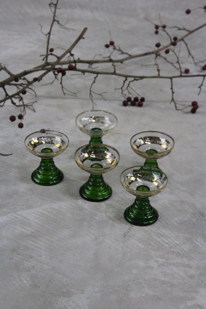 5 Retro German Liquer Glasses - Kernow Furniture