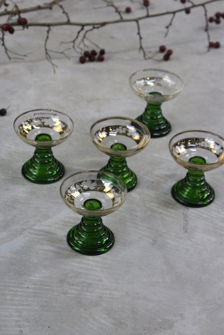 5 Retro German Liquer Glasses - Kernow Furniture