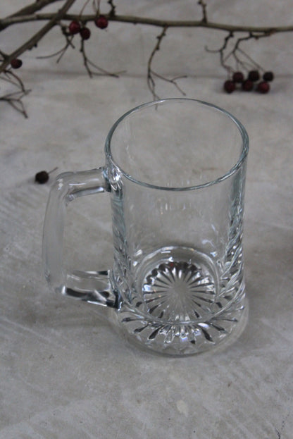 Pair Glass Beer Tankards Stein - Kernow Furniture