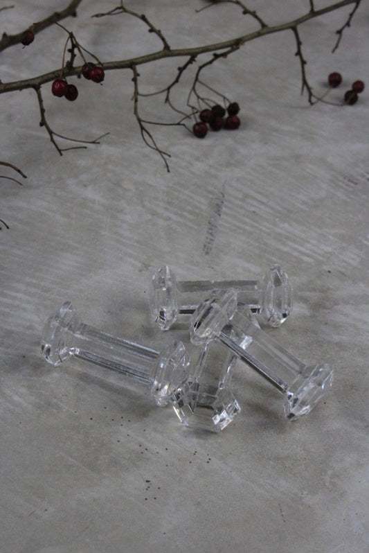 4 Antique Glass Spoon / Knife Rest - Kernow Furniture