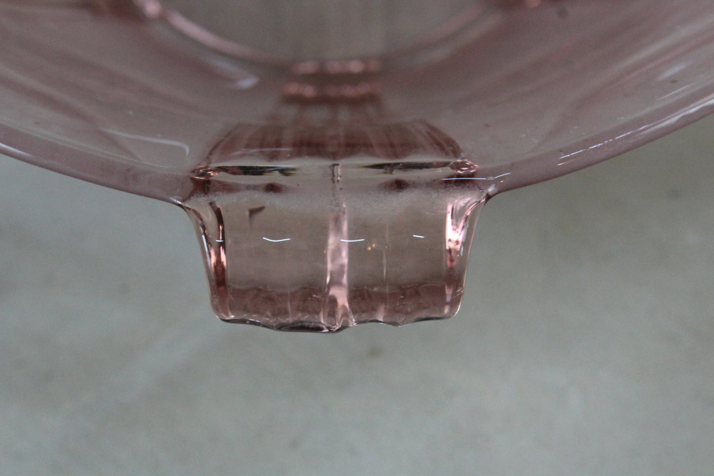 Vintage Pink Glass Serving Bowl - Kernow Furniture
