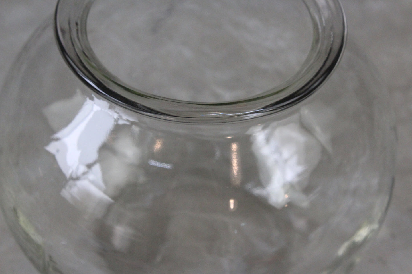 Vintage Clear Glass Flower Bowl Vase - Kernow Furniture