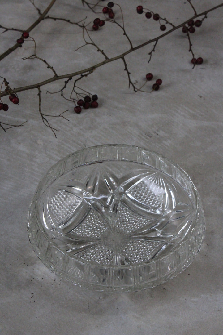 Vintage Pressed Glass Bowl - Kernow Furniture