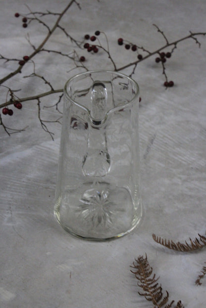 Vintage Etched Glass Jug - Kernow Furniture