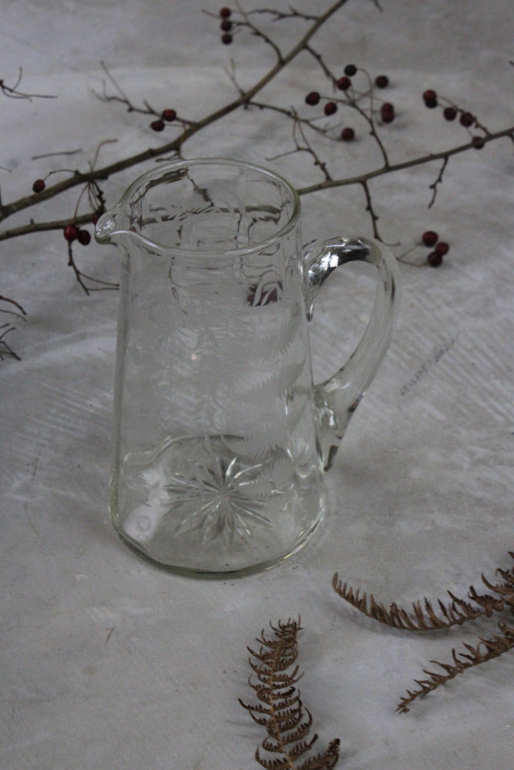 Vintage Etched Glass Jug - Kernow Furniture