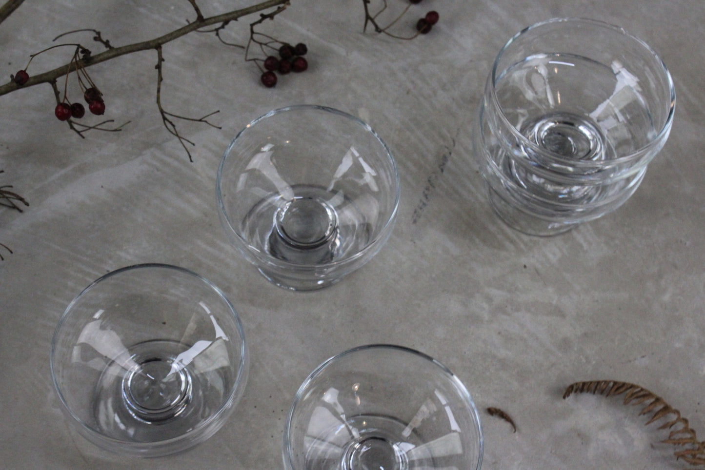 5 Glass Dessert Bowls - Kernow Furniture