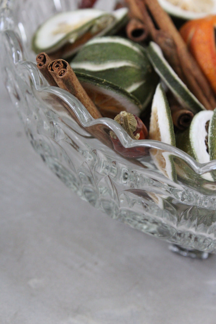 Vintage Pressed Glass Dessert Bowl - Kernow Furniture