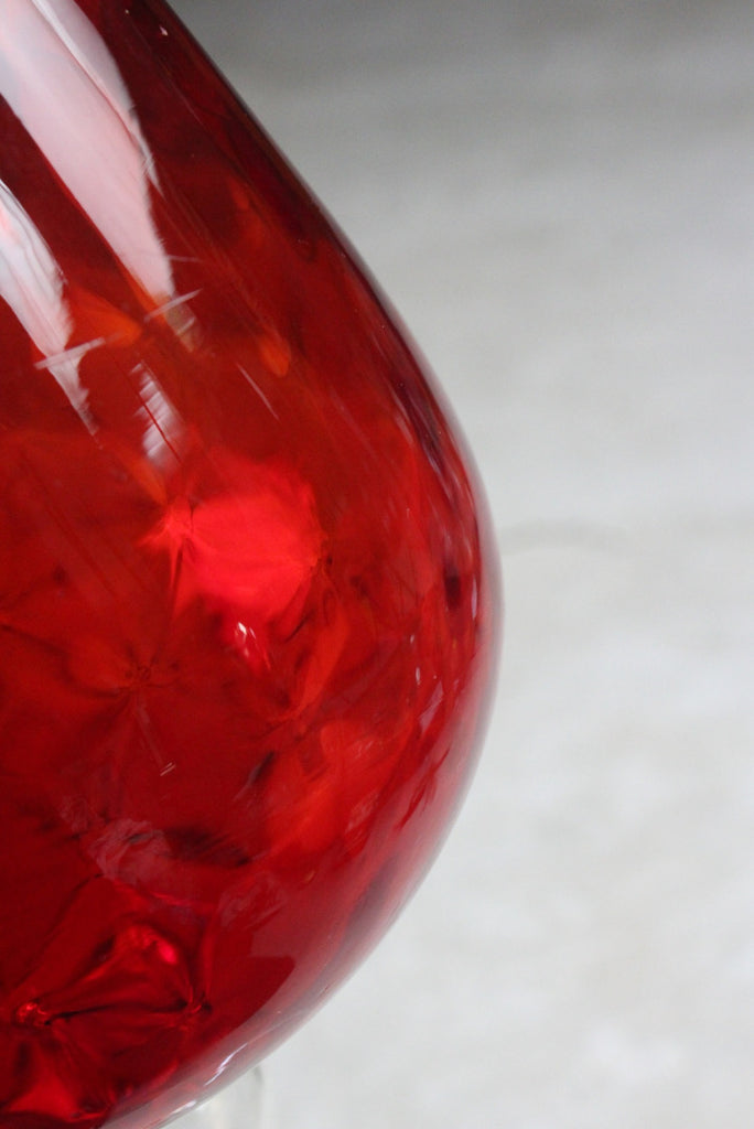 Large Red Glass Balloon Vase - Kernow Furniture