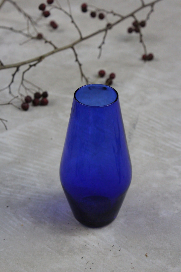 Blue Glass Vase - Kernow Furniture