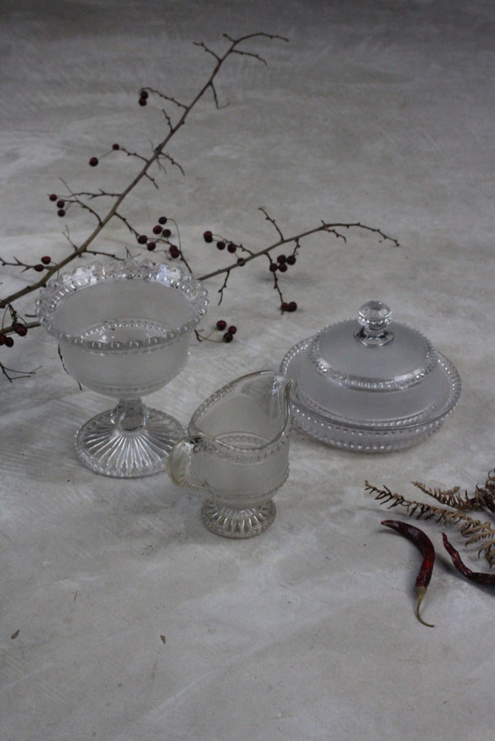 Glass Set: Jug Compote Cheese Dome - Kernow Furniture