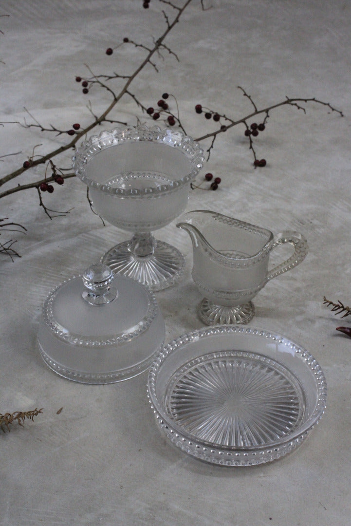 Glass Set: Jug Compote Cheese Dome - Kernow Furniture