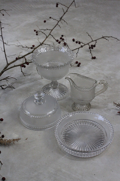 Glass Set: Jug Compote Cheese Dome - Kernow Furniture