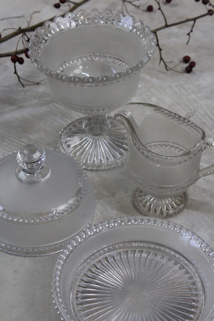 Glass Set: Jug Compote Cheese Dome - Kernow Furniture