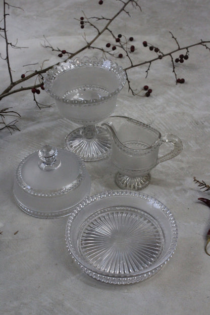 Glass Set: Jug Compote Cheese Dome - Kernow Furniture