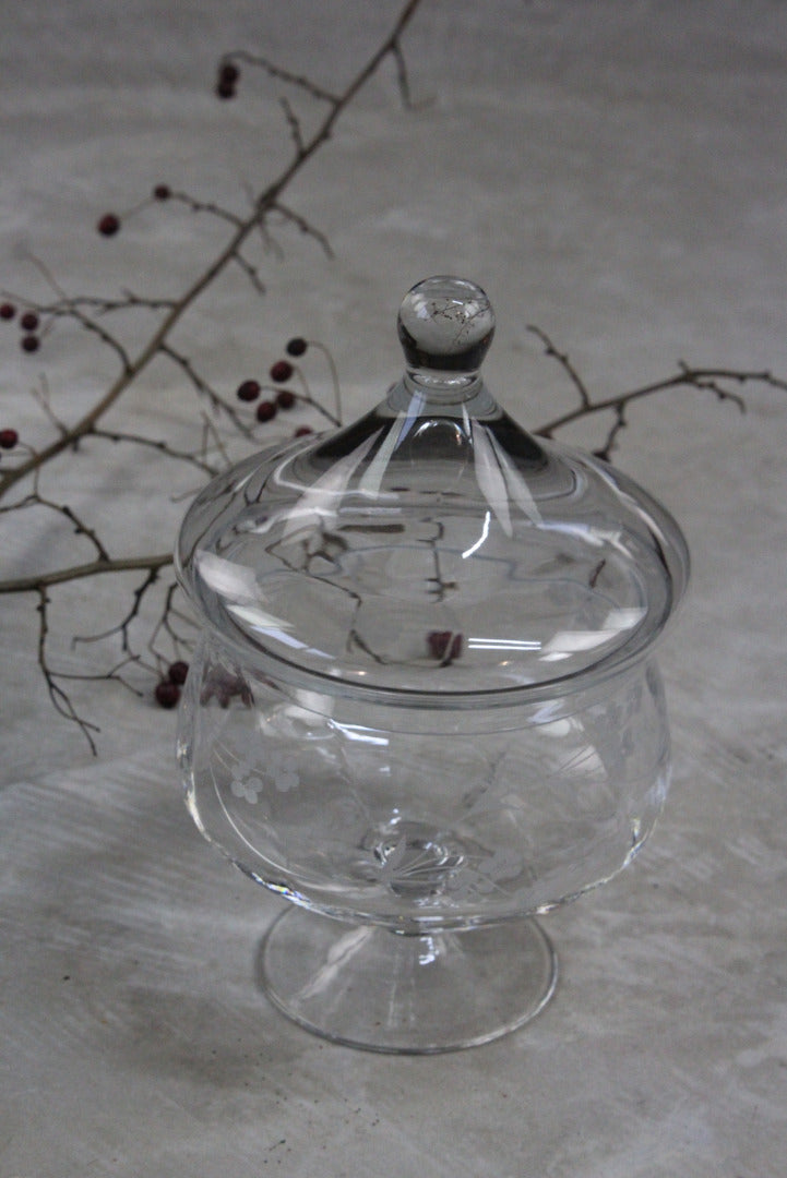 Glass Stemmed Covered Pot - Kernow Furniture