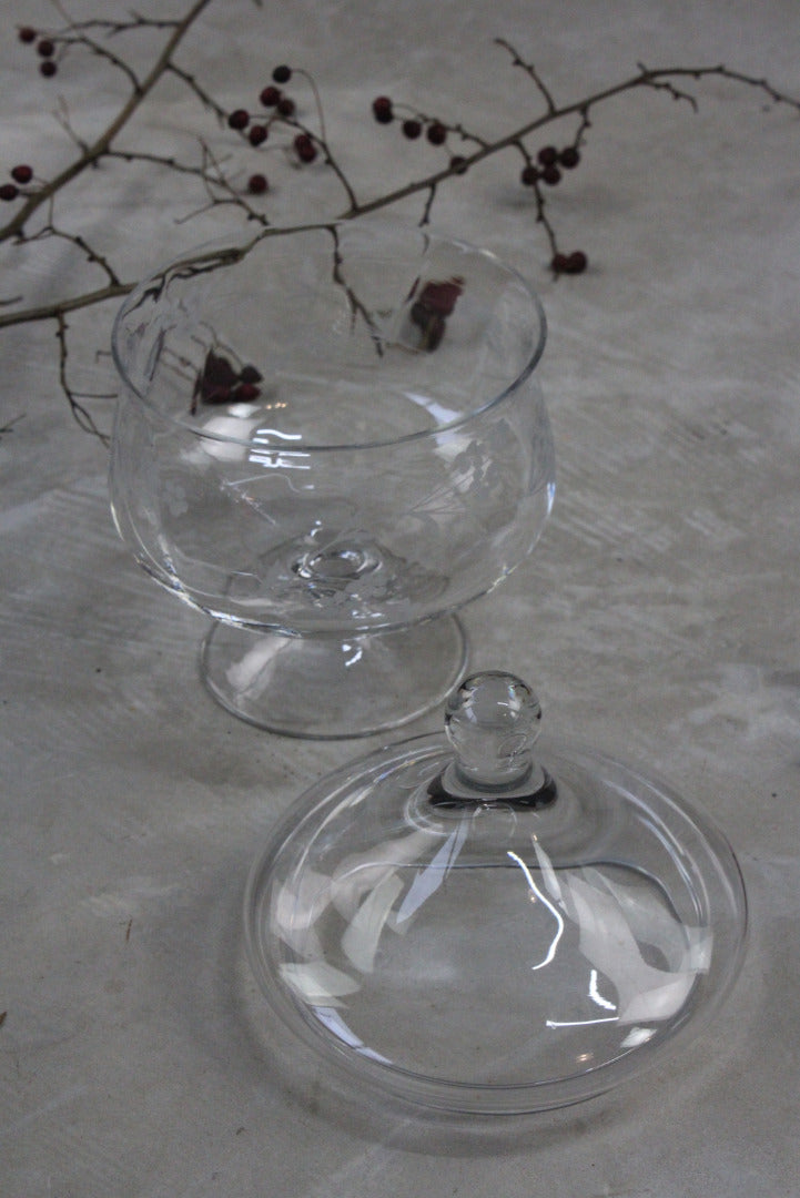 Glass Stemmed Covered Pot - Kernow Furniture