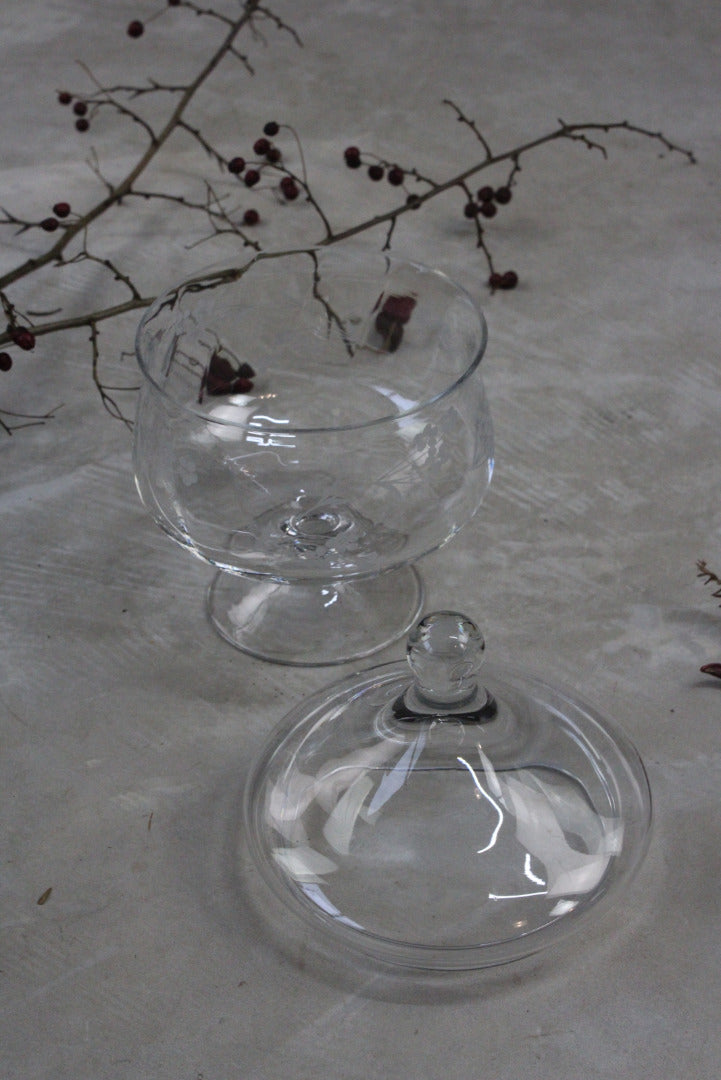 Glass Stemmed Covered Pot - Kernow Furniture