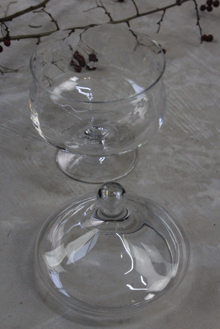 Glass Stemmed Covered Pot - Kernow Furniture