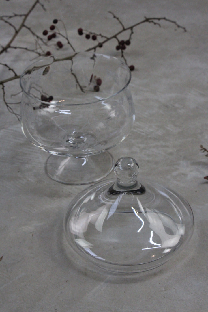 Glass Stemmed Covered Pot - Kernow Furniture