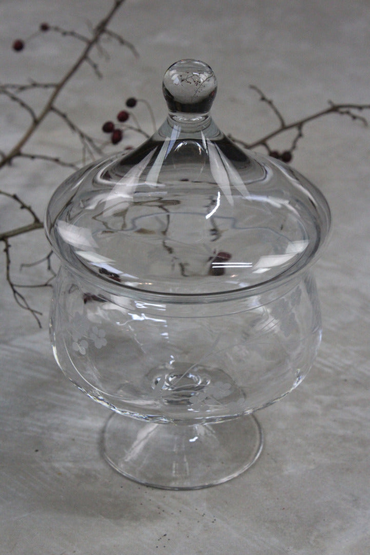 Glass Stemmed Covered Pot - Kernow Furniture