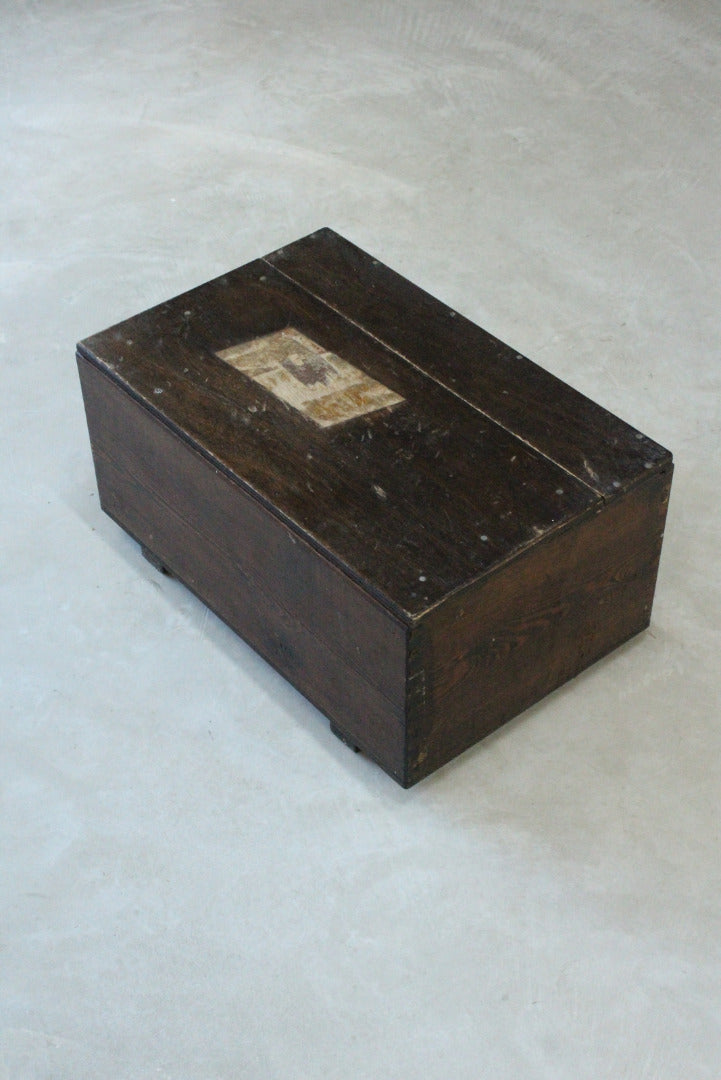 Vintage Stained Pine Ply Box - Kernow Furniture