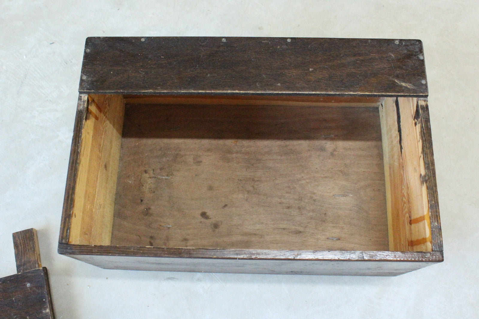 Vintage Stained Pine Ply Box - Kernow Furniture