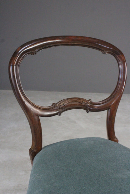 Pair Victorian Rosewood Dining Chairs - Kernow Furniture