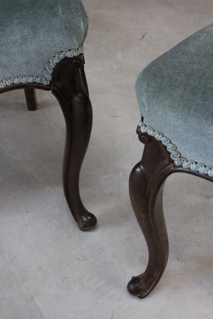 Pair Victorian Rosewood Dining Chairs - Kernow Furniture