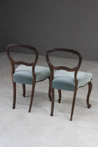 Pair Victorian Rosewood Dining Chairs - Kernow Furniture