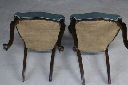 Pair Victorian Rosewood Dining Chairs - Kernow Furniture