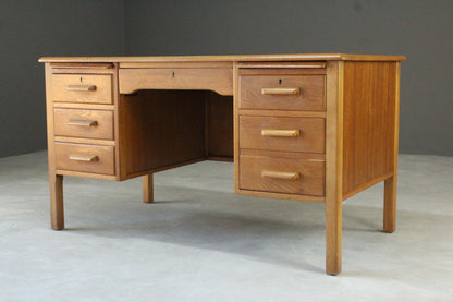 Vintage Oak Desk - Kernow Furniture