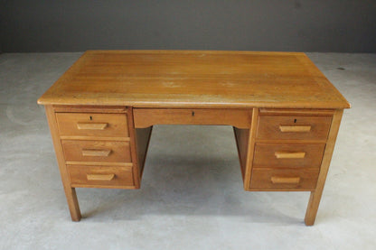 Vintage Oak Desk - Kernow Furniture