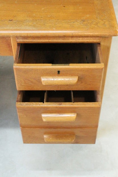 Vintage Oak Desk - Kernow Furniture