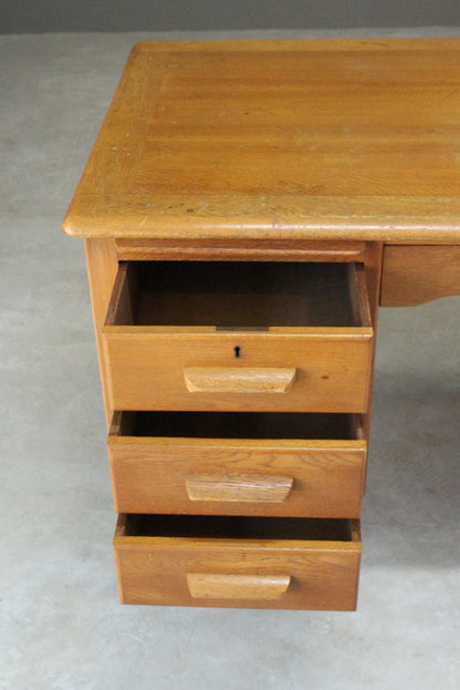 Vintage Oak Desk - Kernow Furniture