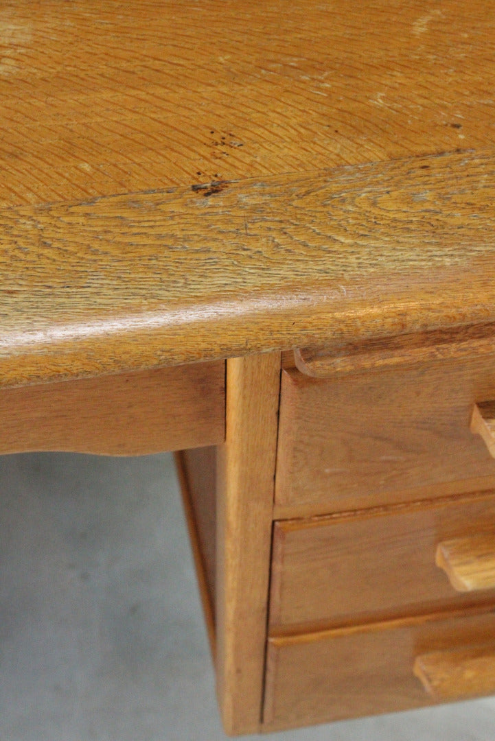 Vintage Oak Desk - Kernow Furniture