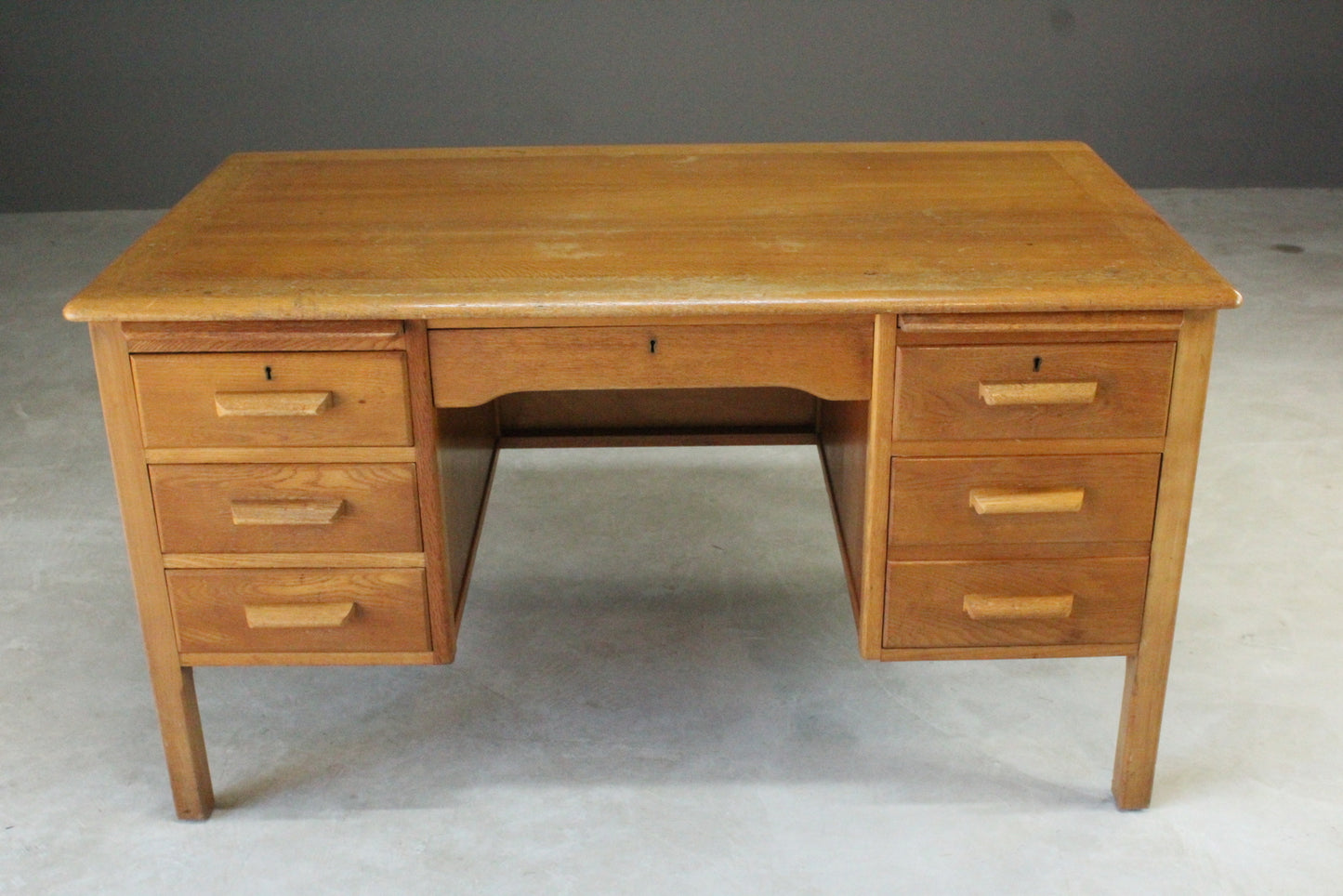 Vintage Oak Desk - Kernow Furniture