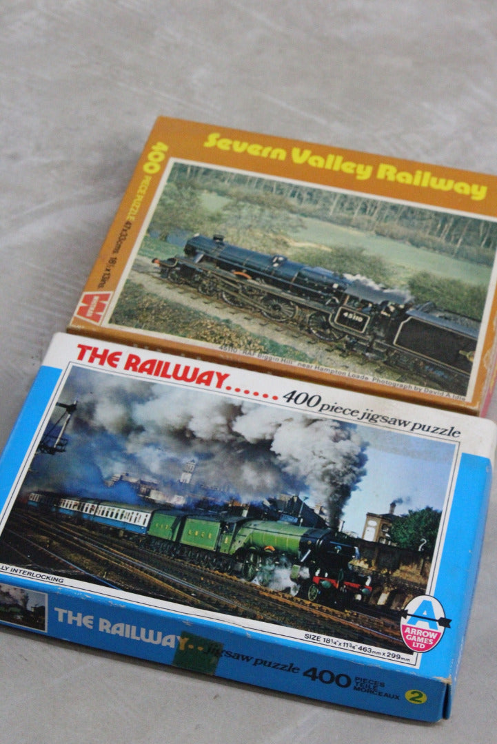 Pair Vintage Train Puzzles - Kernow Furniture