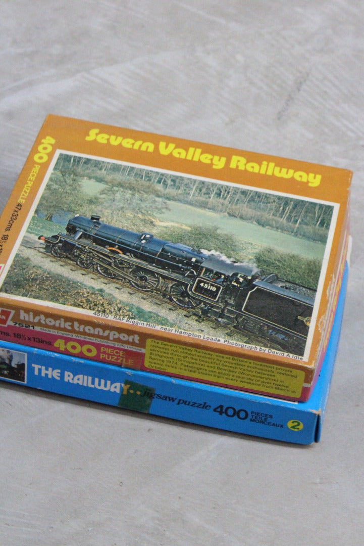 Pair Vintage Train Puzzles - Kernow Furniture