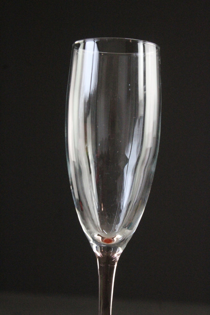 4 Pink Peach Tint Glass Champagne Flutes - Kernow Furniture