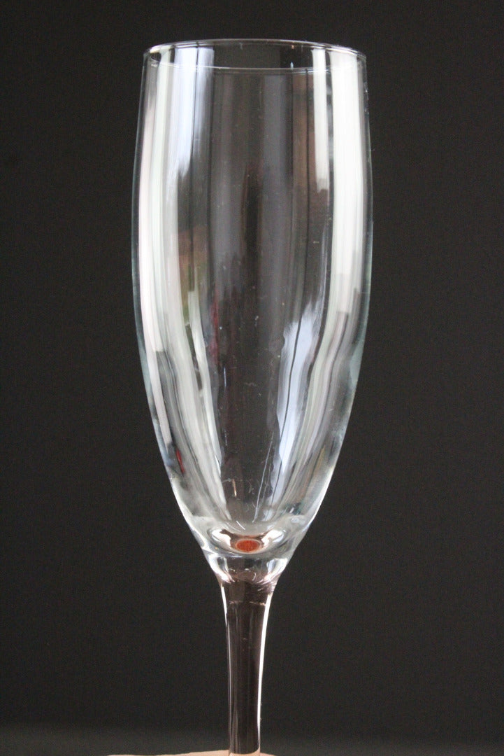 4 Pink Peach Tint Glass Champagne Flutes - Kernow Furniture