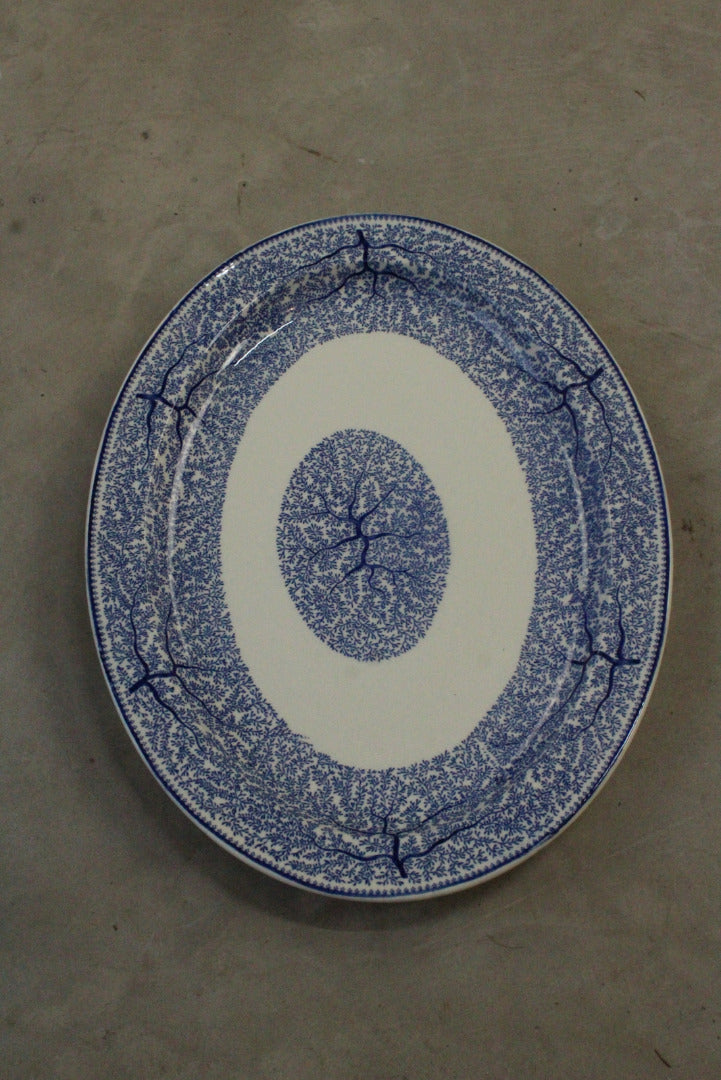 Wood & Sons Blue & White Oval Plate - Kernow Furniture