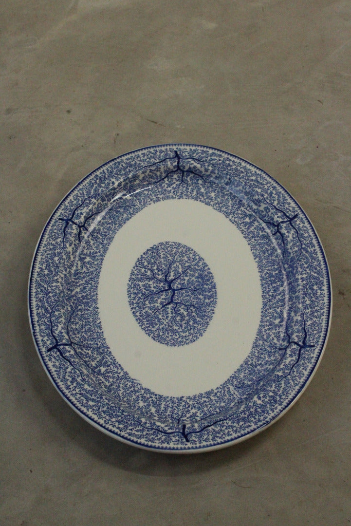 Wood & Sons Blue & White Oval Plate - Kernow Furniture