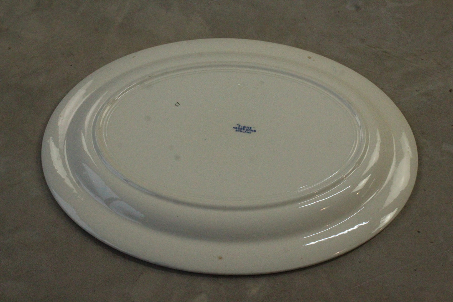 Wood & Sons Blue & White Oval Plate - Kernow Furniture