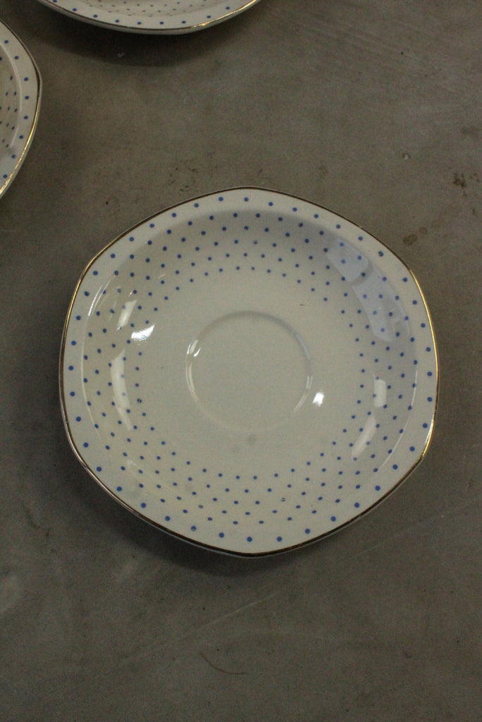 Brexton Blue & White Spotty Cups & Saucers - Kernow Furniture