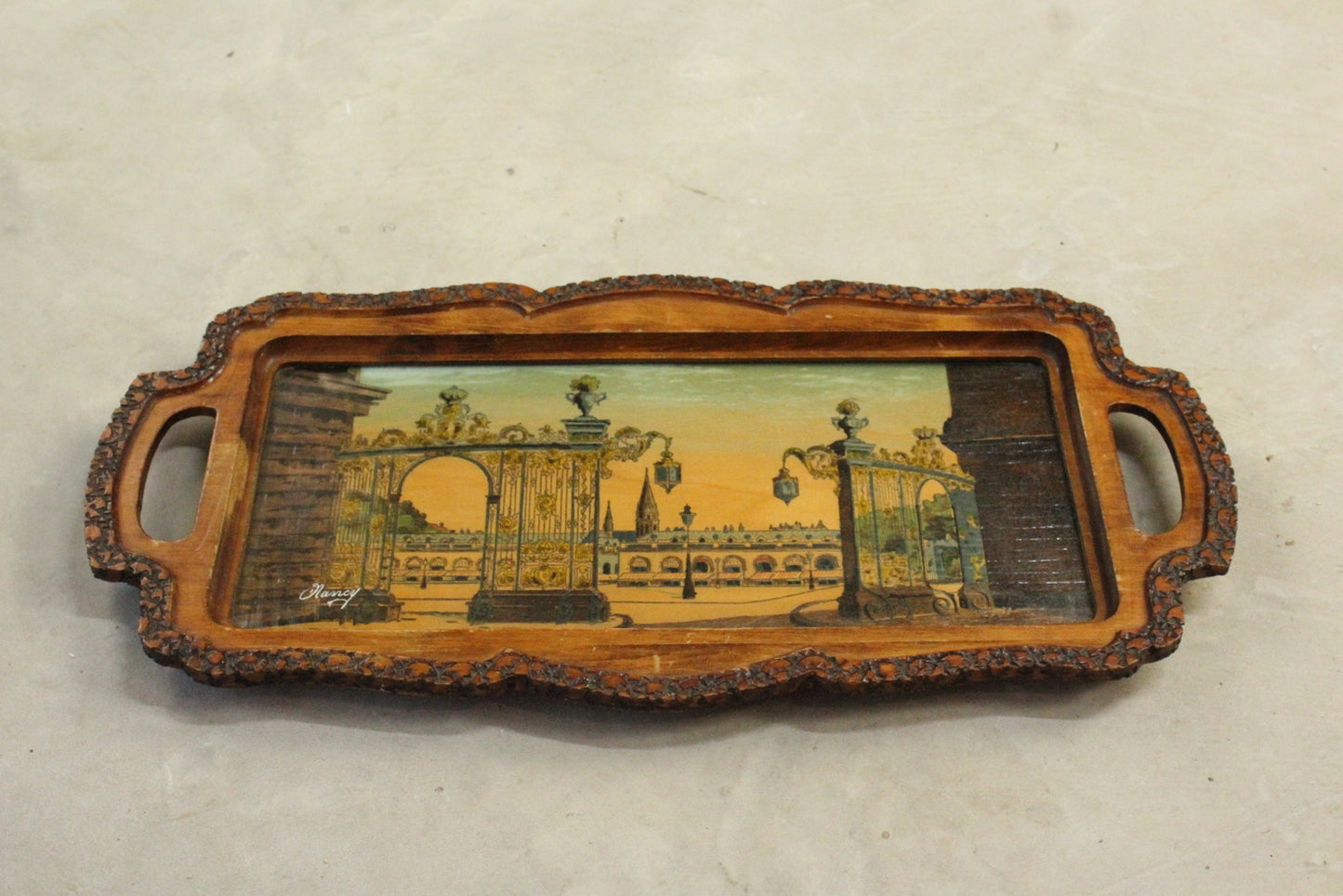 French Souvenir Wooden Tray - Kernow Furniture