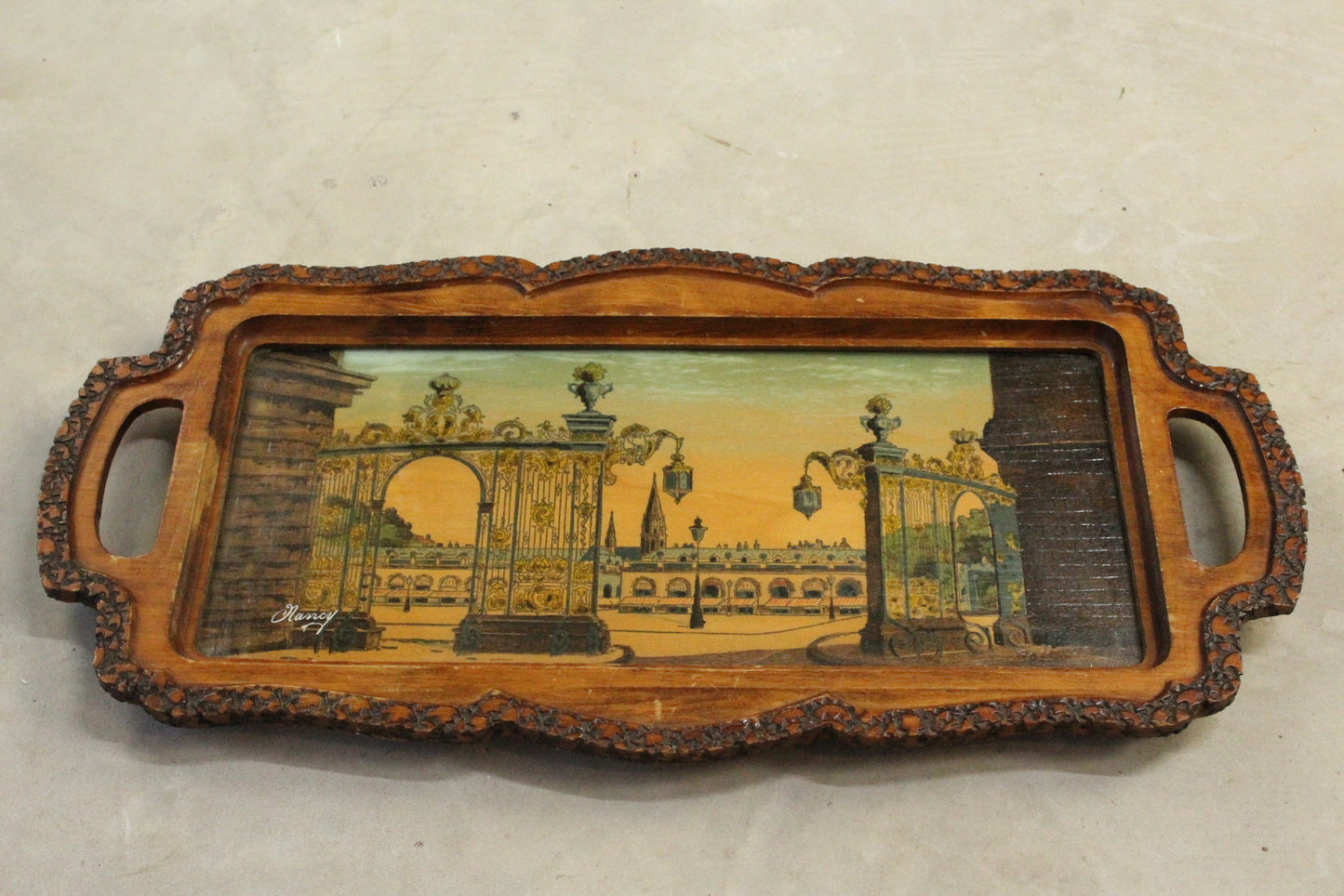 French Souvenir Wooden Tray - Kernow Furniture