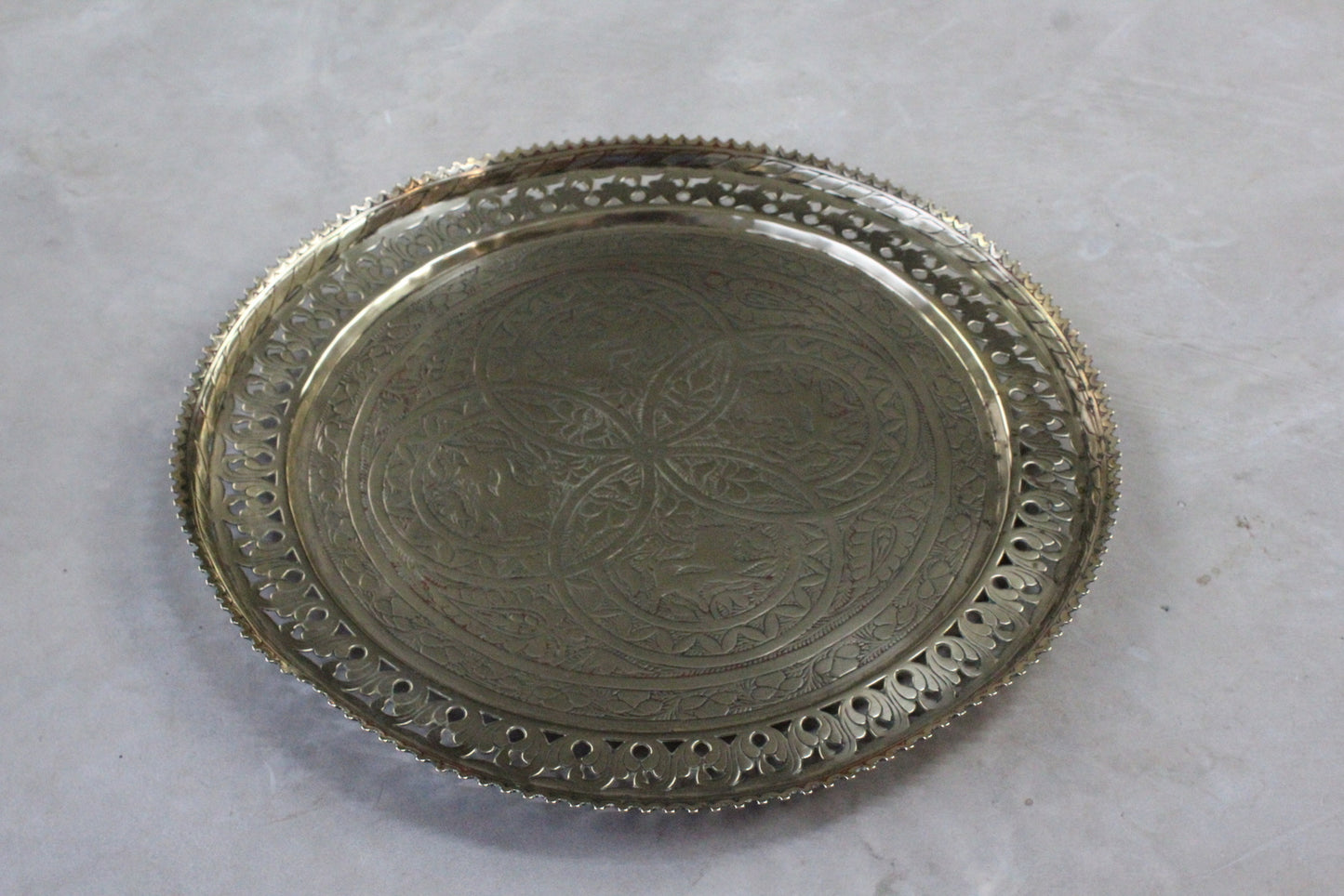 Indian Pierced Brass Charger - Kernow Furniture