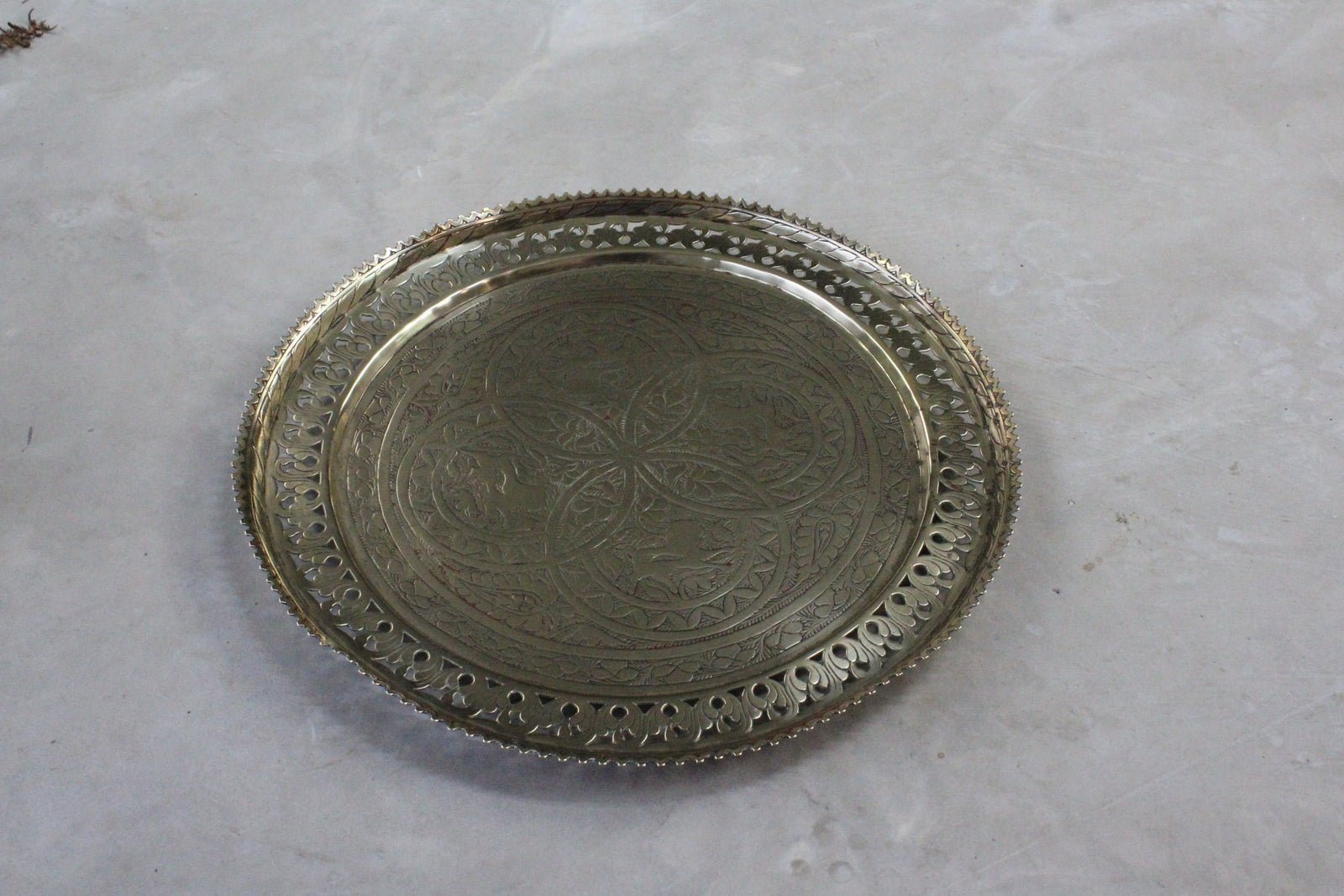 Indian Pierced Brass Charger - Kernow Furniture